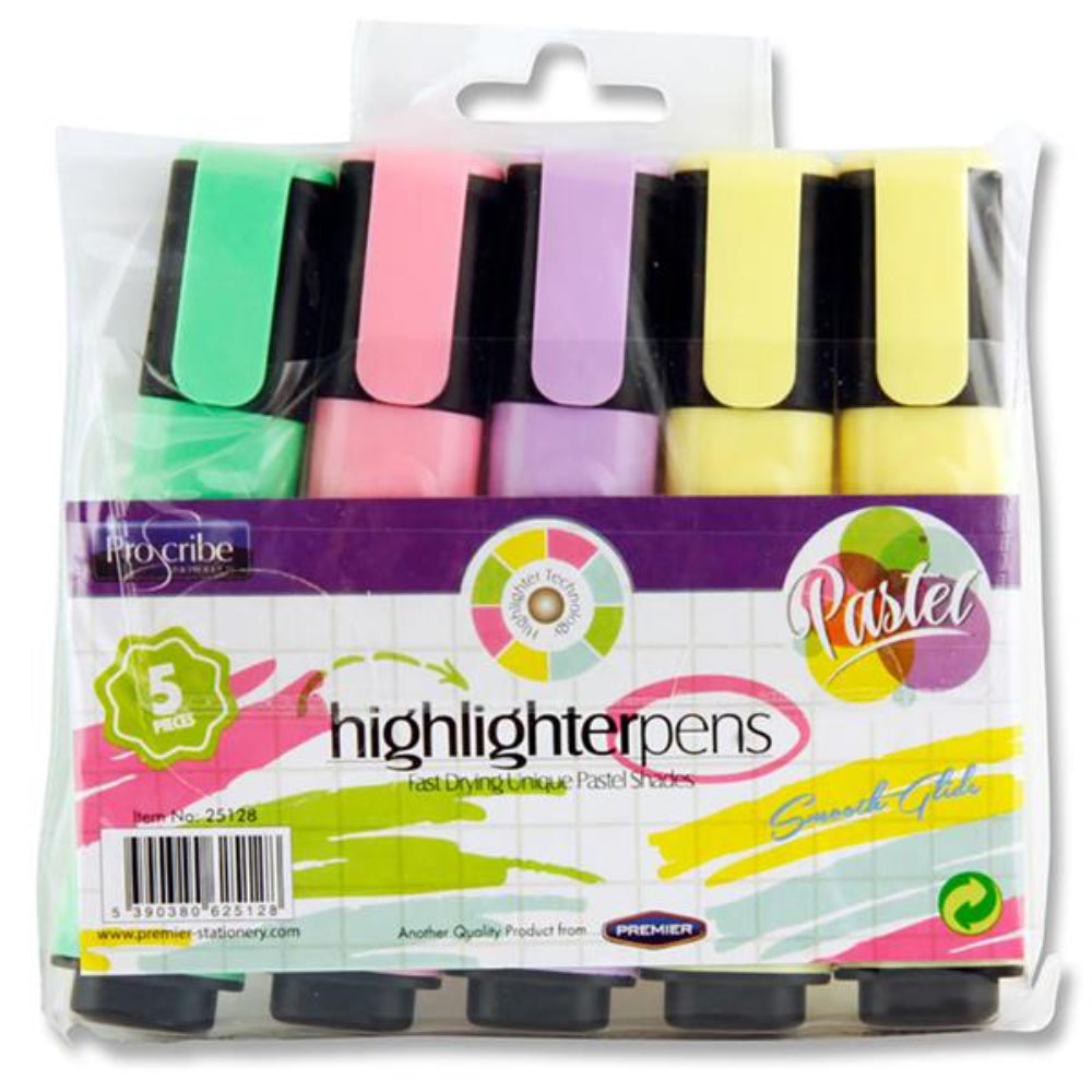 Pro:Scribe Highlighter Pens Pastel Pack of - Main Image