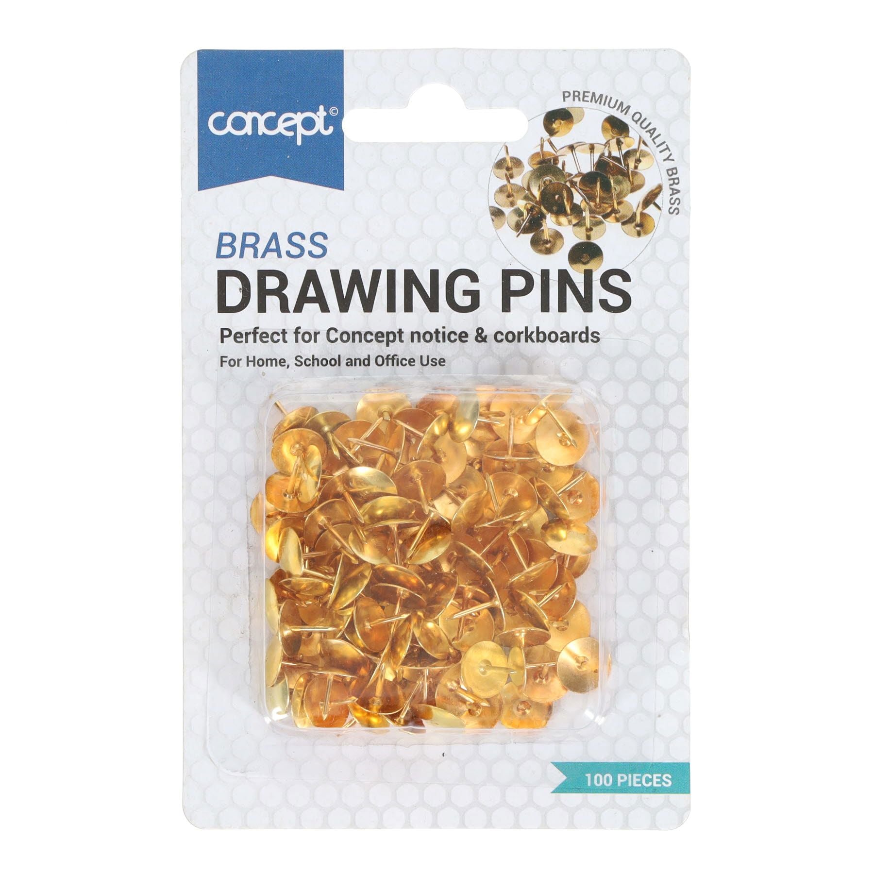 Premier Office Brass Thumb Tacks - Pack of 100|Stationery