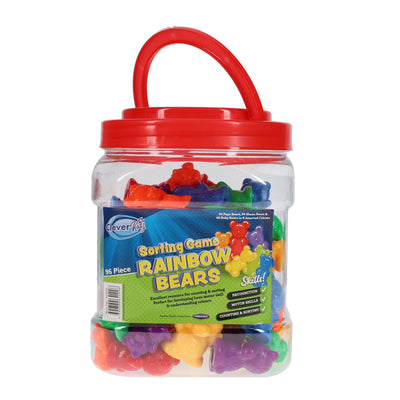 Clever Kidz Sorting Game Rainbow Bears - Pack of 96