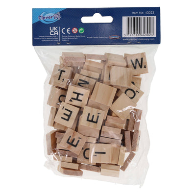 Clever Kidz Wooden Letter Tiles - Pack of 100