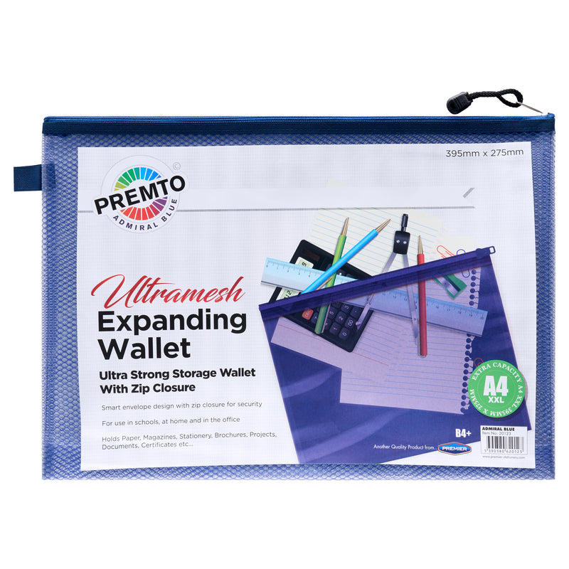 Premto B4+ Ultramesh Expanding Wallet with Zip - Admiral Blue