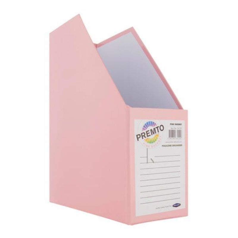 Premto Pastel Magazine Organiser - Made of Heavy Duty Cardboard - Pink Sherbet