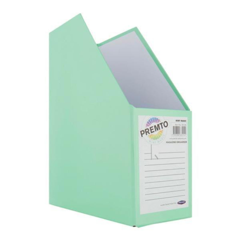 Premto Pastel Magazine Organiser - Made of Heavy Duty Cardboard - Mint Magic Green