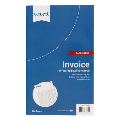 Concept 8X5 Carbonless Invoice Duplicate Book - 100 Pages