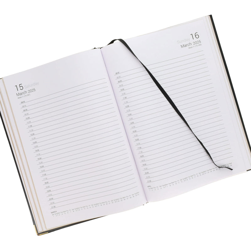 Concept 2025 A4 Page A Day Appointments Diary - Black