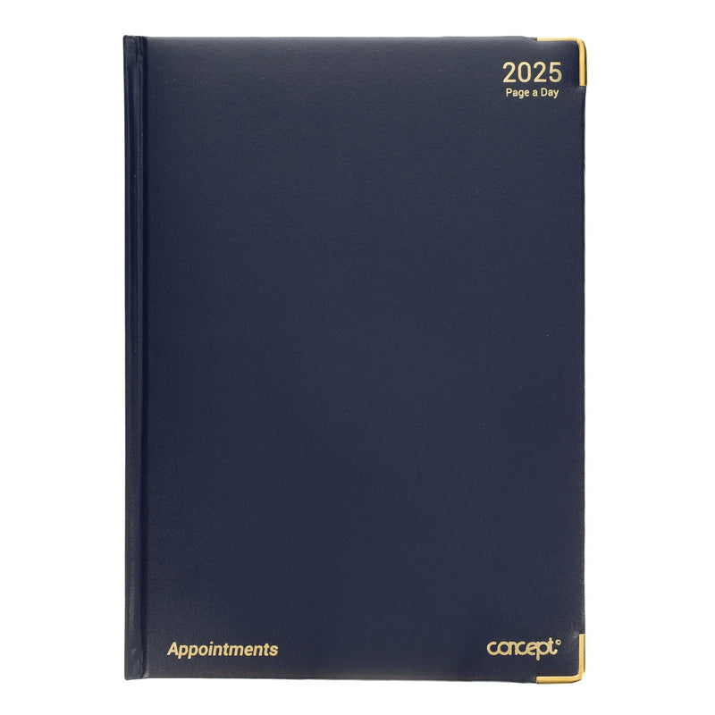 Concept 2025 A4 Page A Day Appointments Diary - Navy