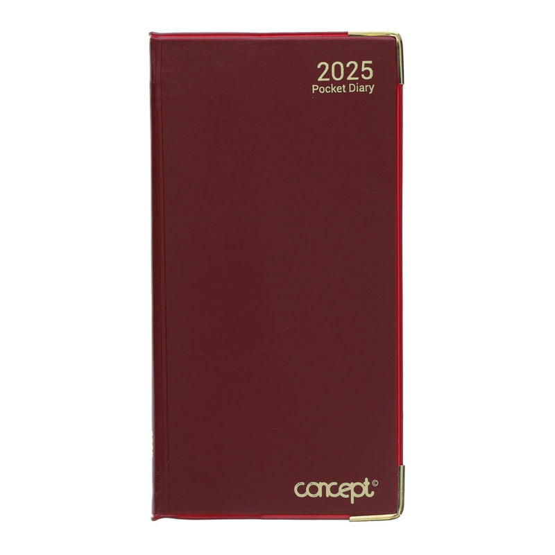 Concept 2025 Week To View Executive Slim Diary - Red