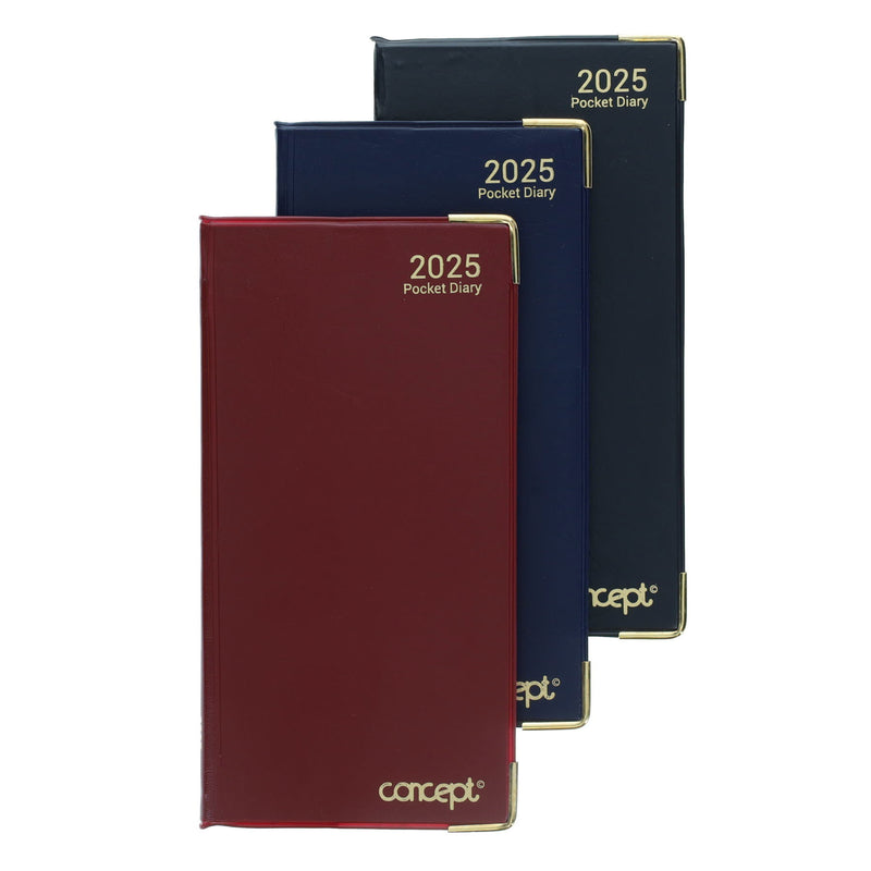 Concept 2025 Week To View Executive Slim Diary - Red