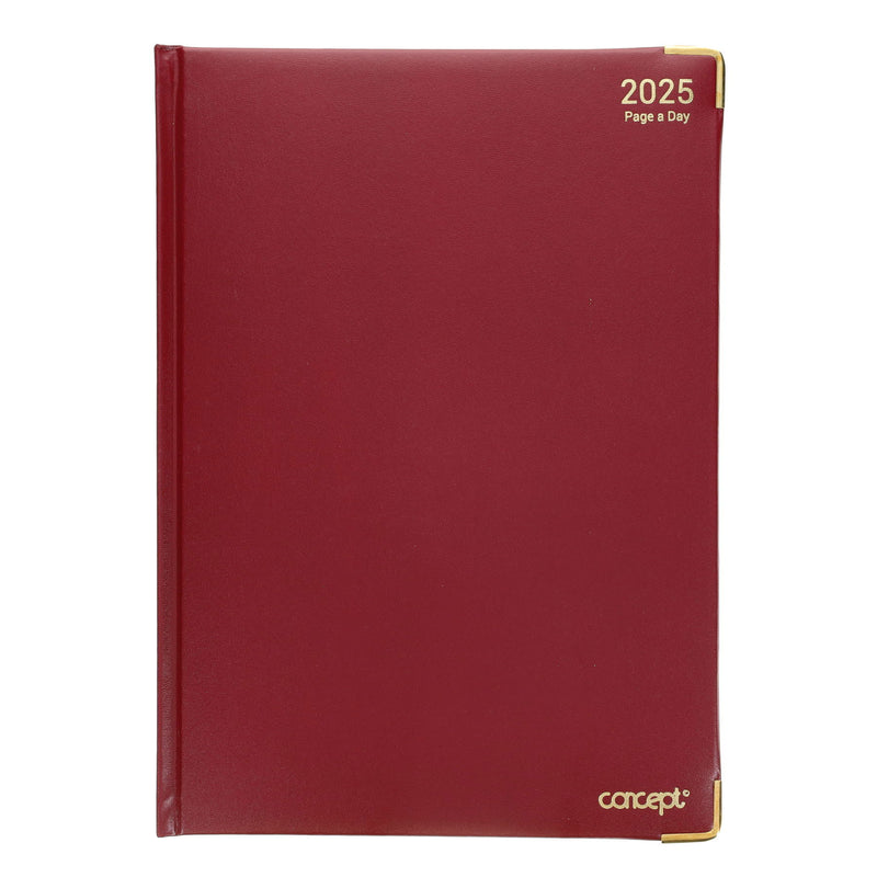 Concept 2025 A4 Page A Day Diary - Red