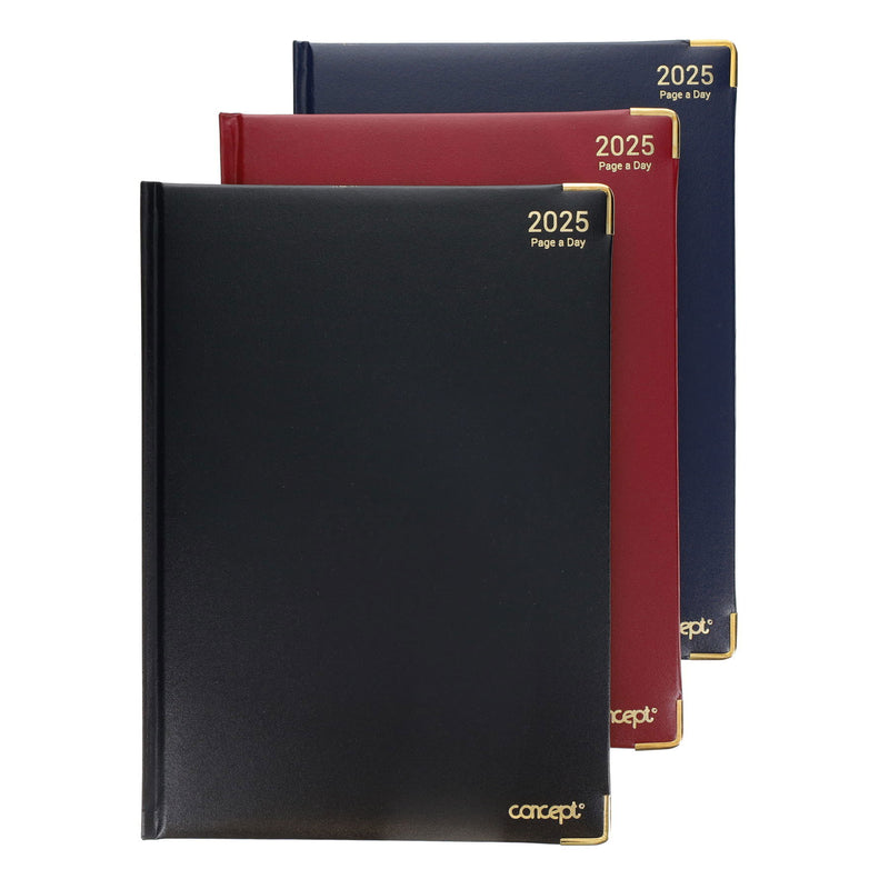 Concept 2025 A4 Page A Day Diary - Red