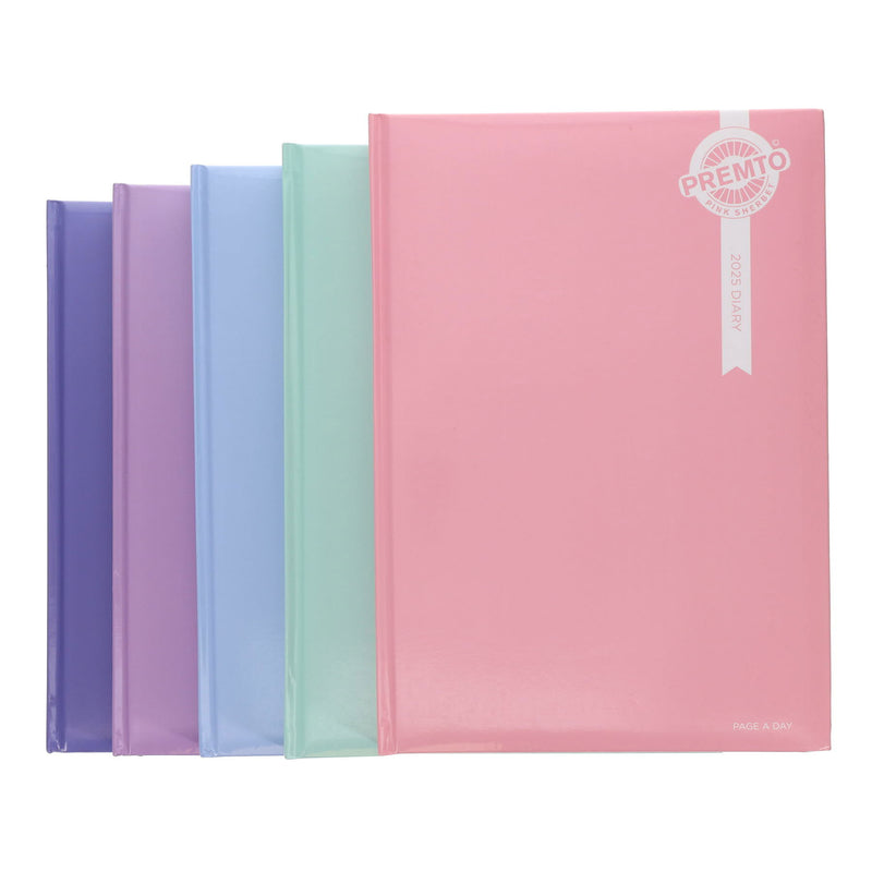 Premto Pastel 2025 A4 Page A Day Diary - Mint Magic