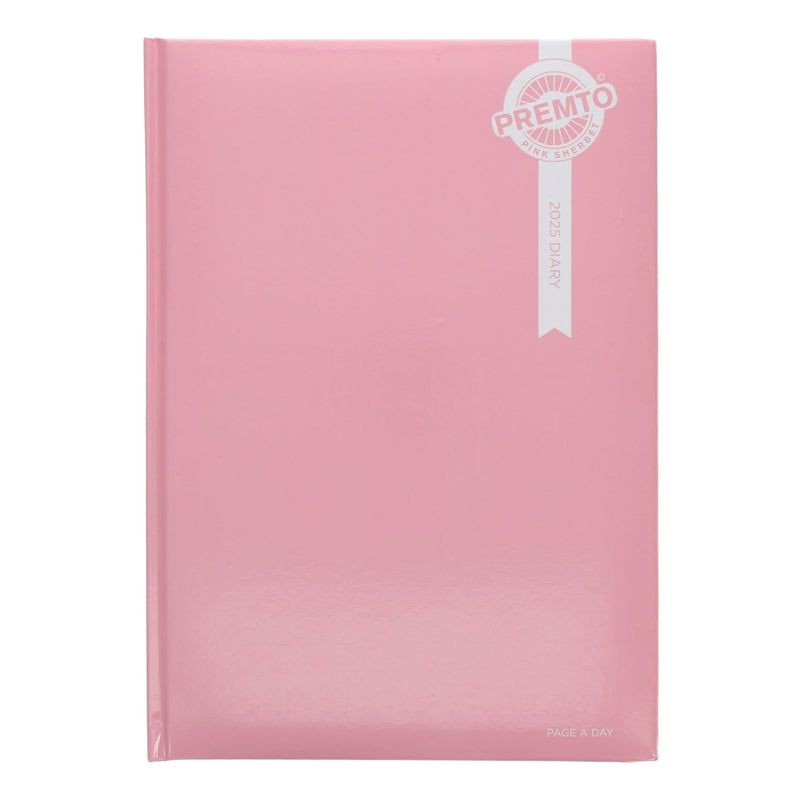 Premto Pastel 2025 A4 Page A Day Diary - Pink Sherbet