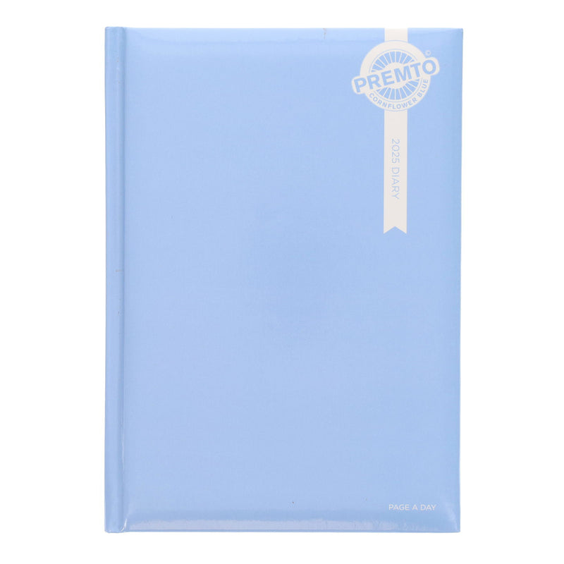 Premto Pastel 2025 A5 Page A Day Diary - Cornflower Blue