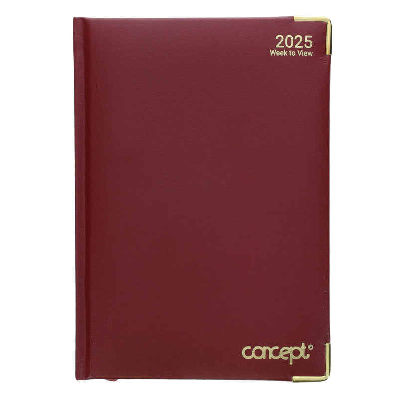 Concept 2025 A5 Week To View Diary - Red