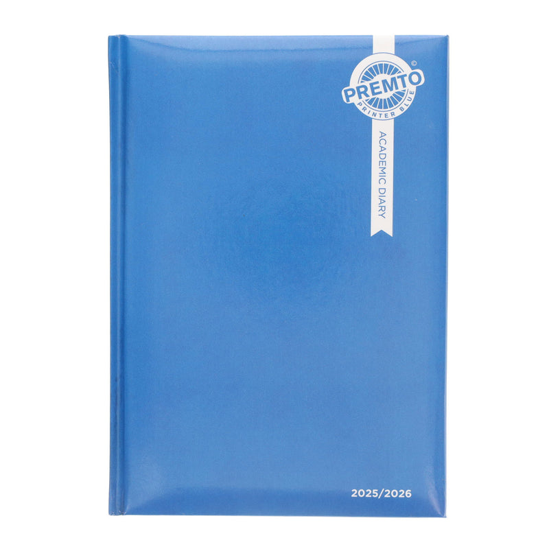 Premto A5 Week To View Academic Diary 2025-2026 - Printer Blue
