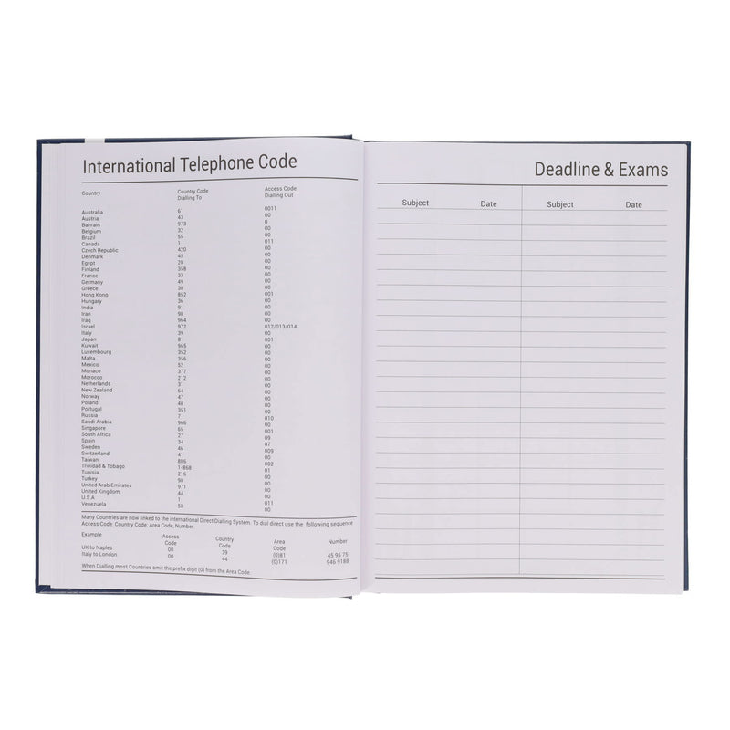 Premto A4 Page A Day Academic Diary 2025-2026 - Admiral Blue