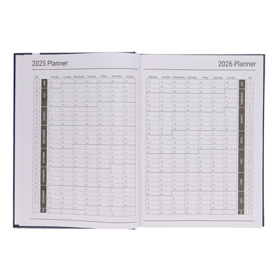 Premto A4 Page A Day Academic Diary 2025-2026 - Printer Blue