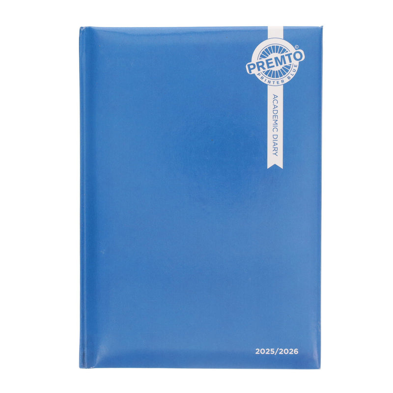 Premto A5 Page A Day Academic Diary 2025-2026 - Printer Blue