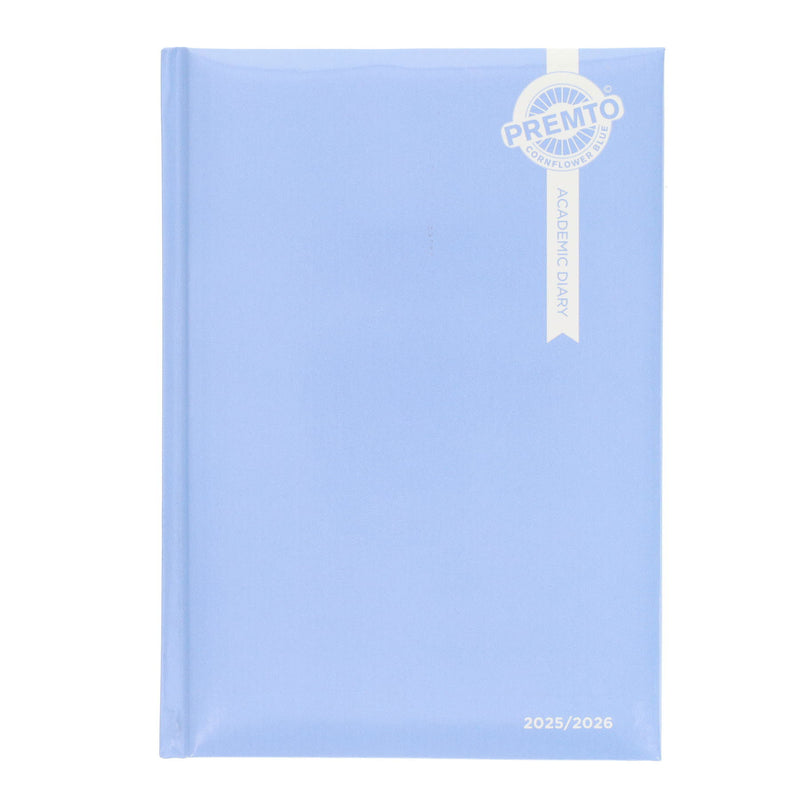 Premto Pastel A5 Page A Day Academic Diary 2025-2026 - Cornflower Blue