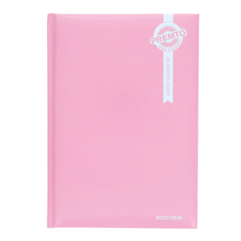 Premto Pastel A5 Page A Day Academic Diary 2025-2026 - Pink Sherbet
