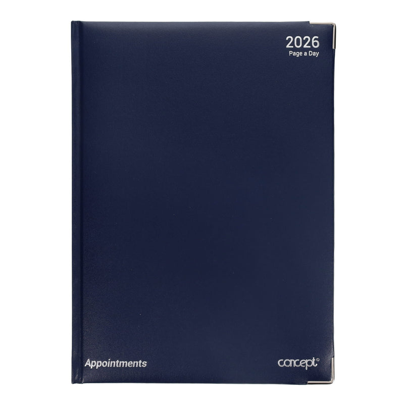 Concept 2026 A4 Page A Day Appointments Diary - Navy