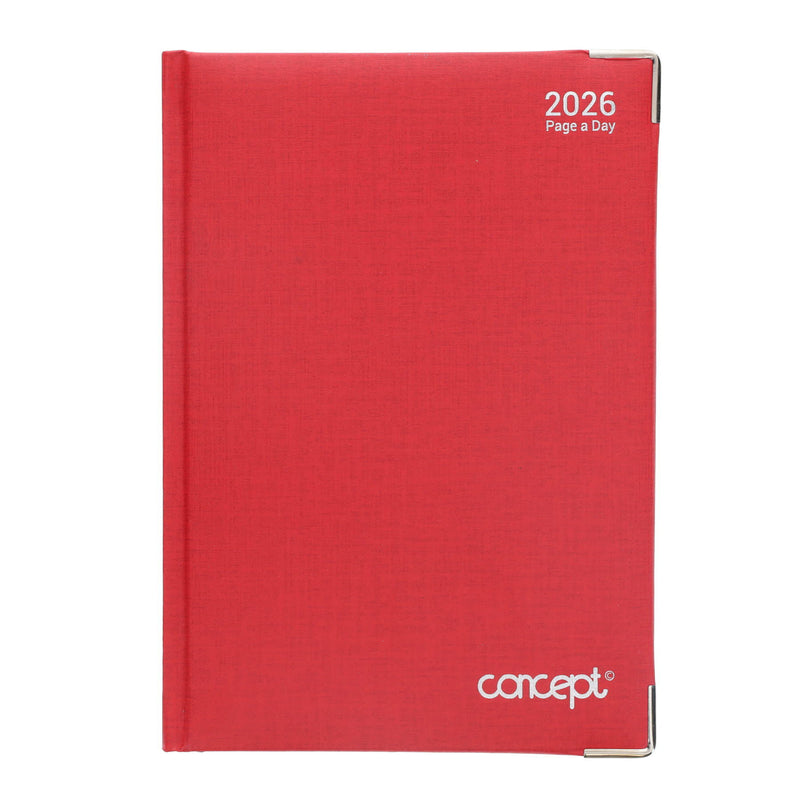 Concept A5 2026 Page A Day Diary - Red