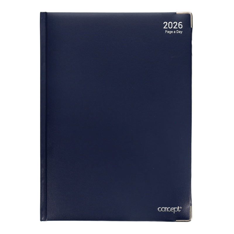 Concept 2026 A4 Page A Day Desk Diary - Navy