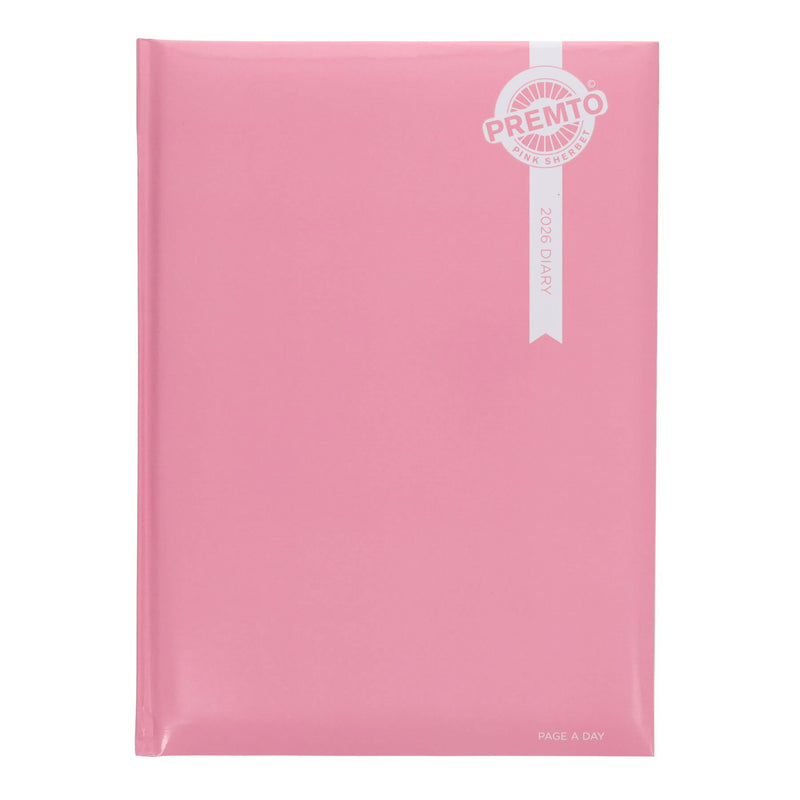 Premto Pastel 2026 A4 Page A Day Diary - Pink Sherbet