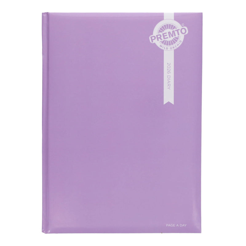 Premto Pastel 2026 A4 Page A Day Diary - Wild Orchid
