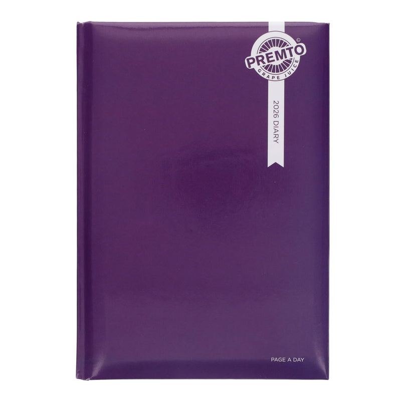 Premto 2026 A5 Page A Day Diary - Grape Juice
