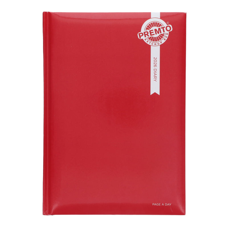 Premto 2026 A5 Page A Day Diary - Ketchup Red