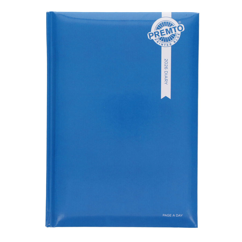 Premto 2026 A5 Page A Day Diary - Printer Blue