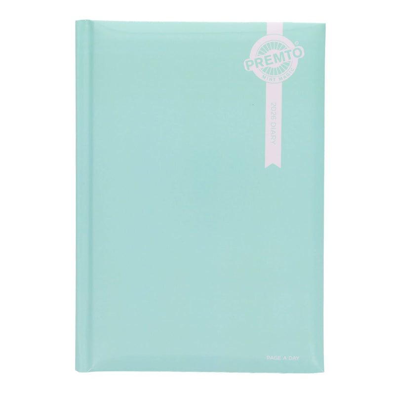 Premto Pastel 2026 A5 Page A Day Diary - Mint Magic