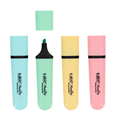 BIC Flat Highlighter - Pastel - Pack of 4
