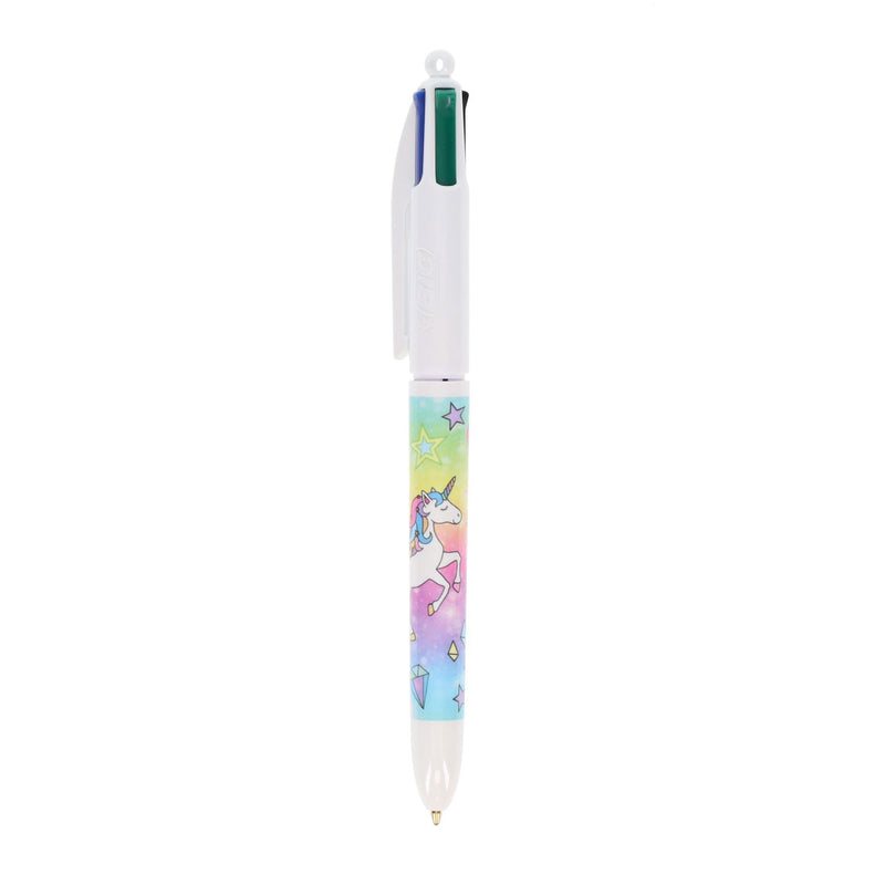 BIC 4 Colour Ballpoint Pens Pastel Unicorn - Pack of 3