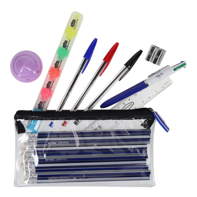 Stationery Multipack I 200x115mm Transparent Pencil Case Stationery Set - Option 1