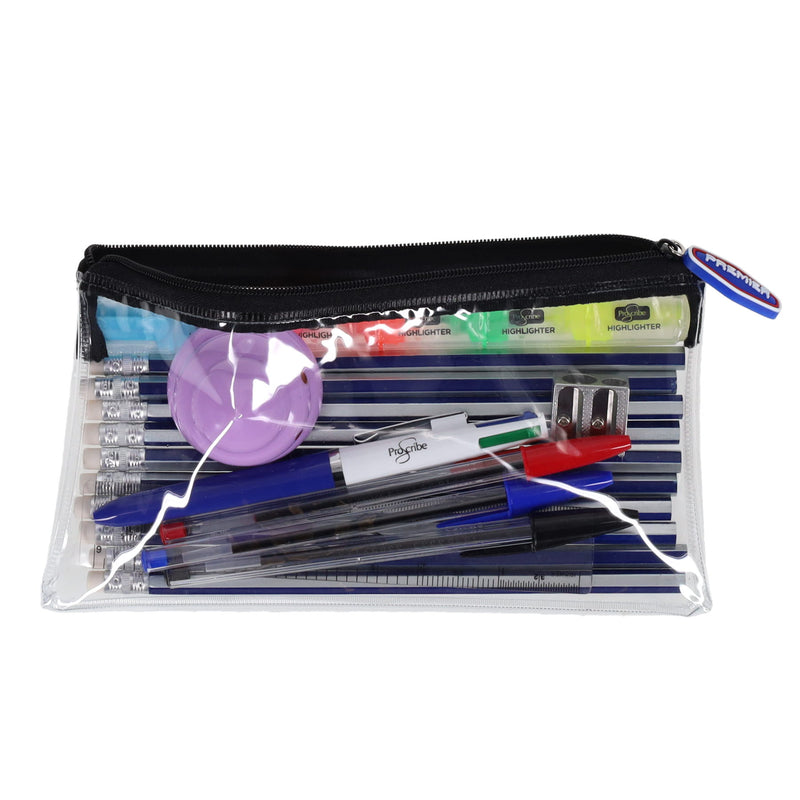 Stationery Multipack I 200x115mm Transparent Pencil Case Stationery Set - Option 1