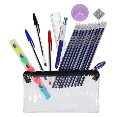 Stationery Multipack I 200x115mm Transparent Pencil Case Stationery Set - Option 1