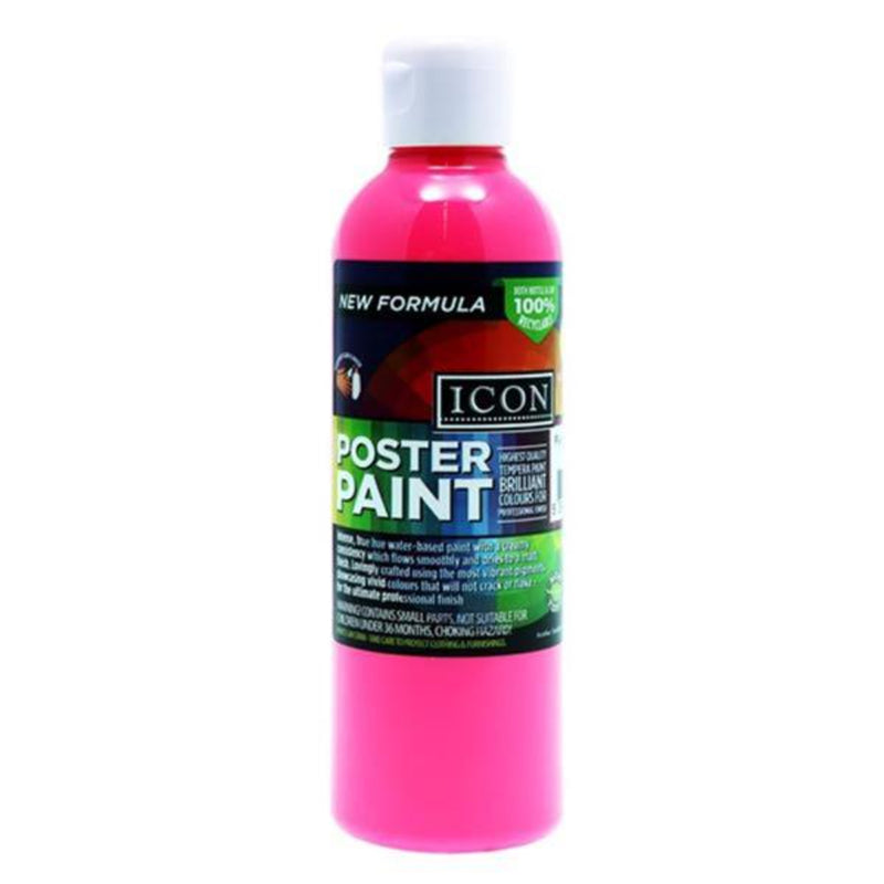 Icon Fluorescent Poster Paint - 300ml - Shocking Pink