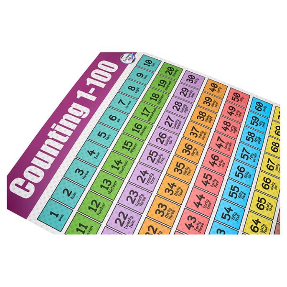 Clever Kidz Wall Chart - Counting 1 - 100|Stationery Superstore UK ...