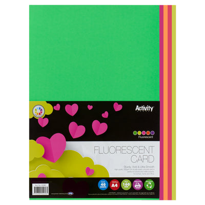 premier-a4-activity-card-160gsm-fluorescent-40-sheets|Stationery Superstore UK