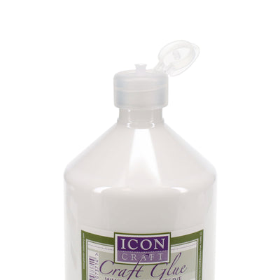 Icon PVA Craft Glue - Fast Drying, Clear & Washable - 1 Litre Bottle