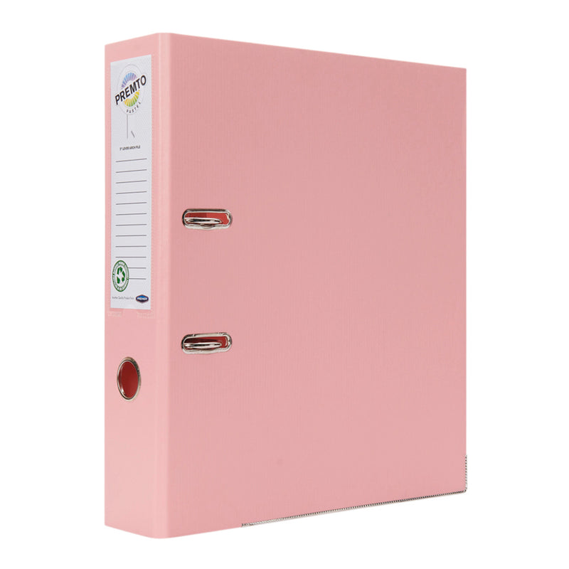 Premto A4 Lever Arch File - Pink Sherbet