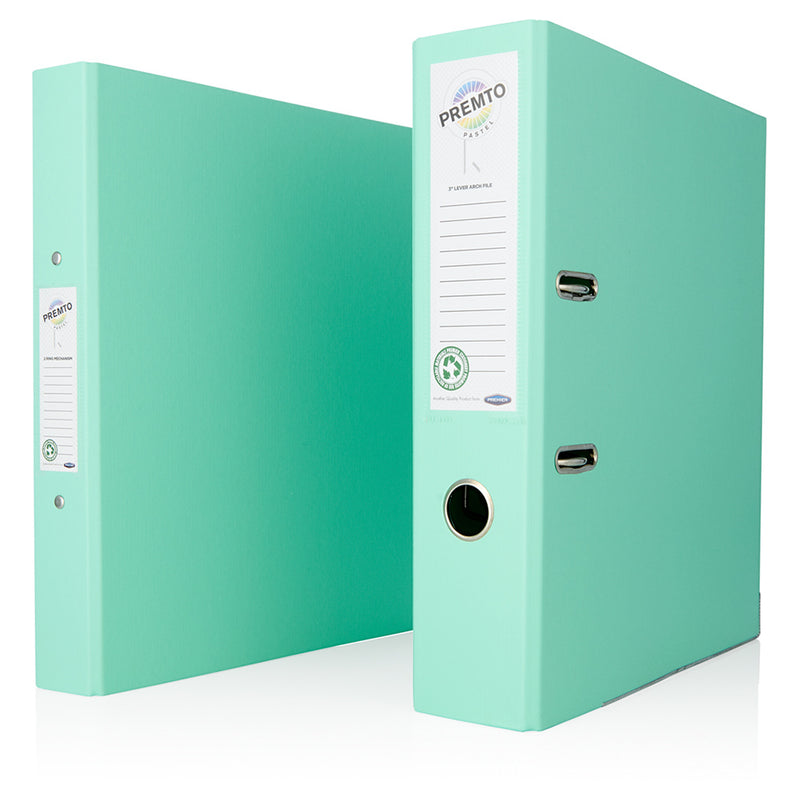 Premto Pastel A4 Lever Arch File - Mint Magic