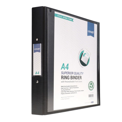 Concept A4 Presentation Ring Binder - Black