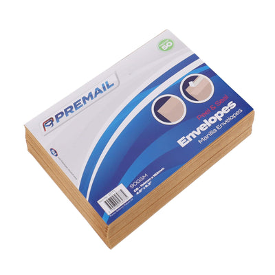 Premail C6 Peel & Seal Envelopes - 116 x 167mm - Manilla - Pack of 50