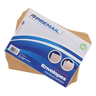 Premail C6 Peel & Seal Envelopes - 116 x 167mm - Manilla - Pack of 50