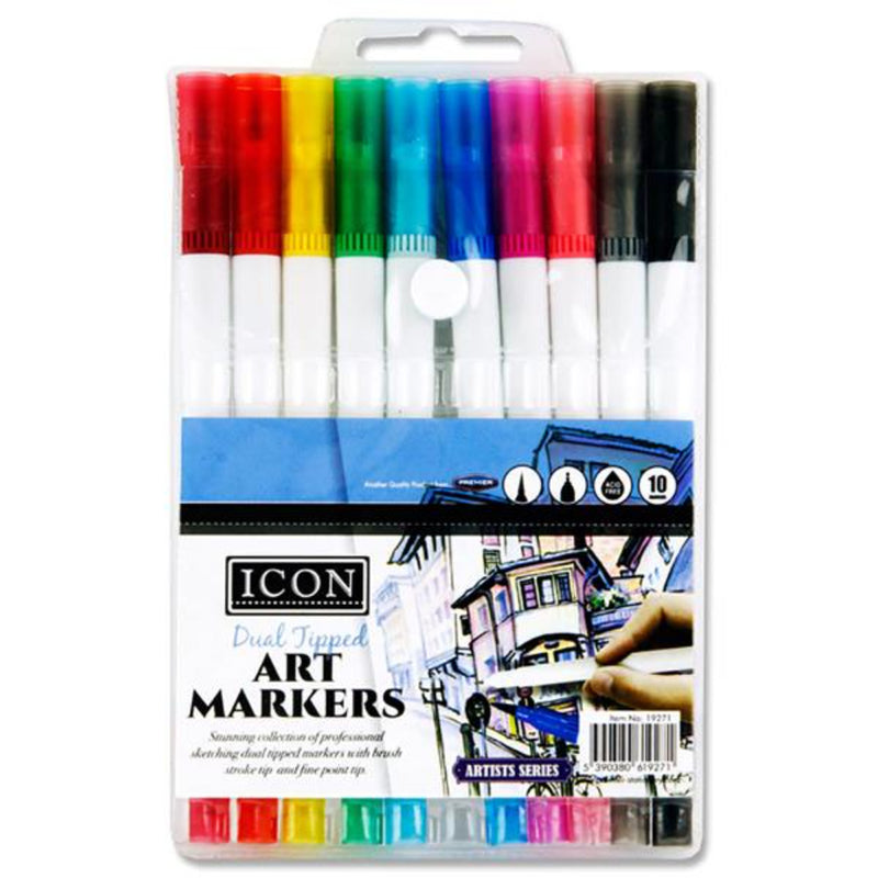 Icon Art Dual Tipped Art Markers - Pack of 10