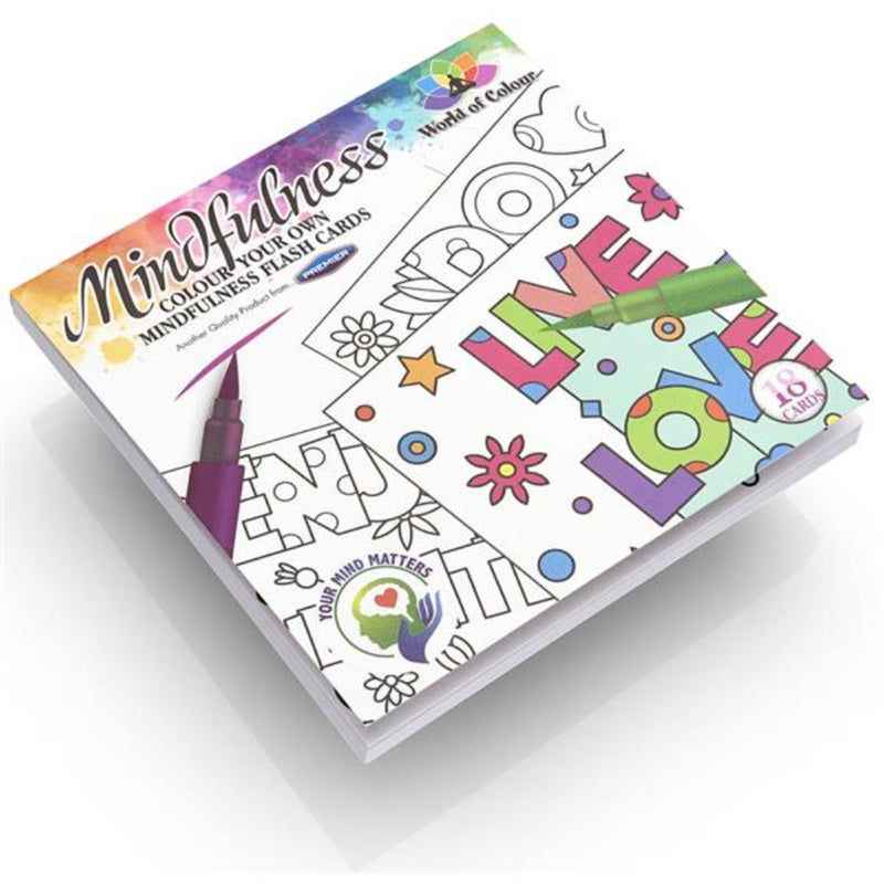 World of Colour Colour Your Own Mindfulness Flash Cards - 100x100mm - 18 Cards