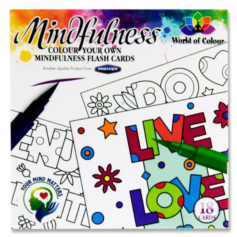 World of Colour Colour Your Own Mindfulness Flash Cards - 100x100mm - 18 Cards